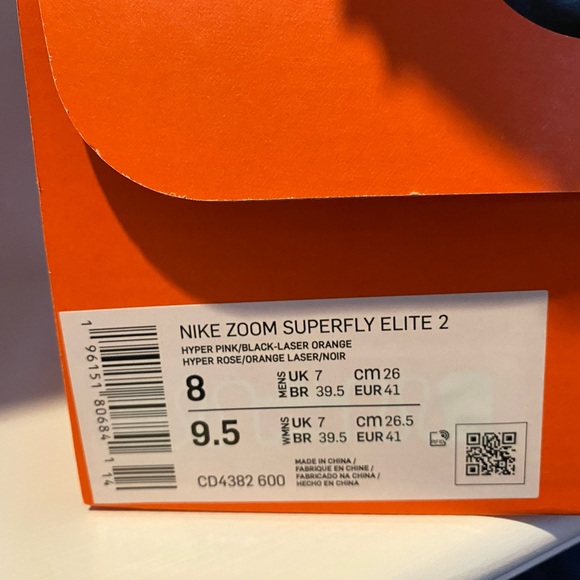 Nike Zoom Superfly Elite 2 sprinter spikes sz 8/9.5 New/never been worn - Picture 2 of 7